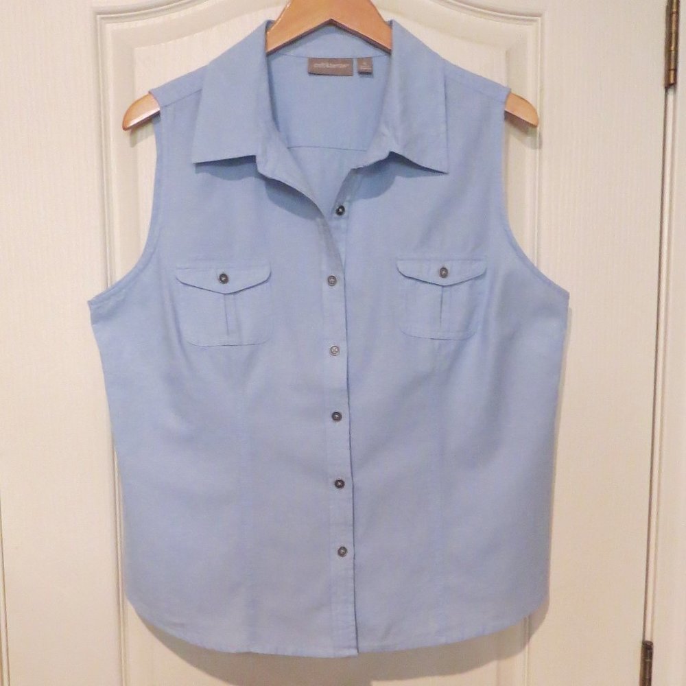 100% Cotton Light Weight Sleeveless Blouse Sz XL